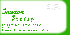 sandor preisz business card